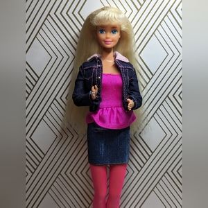 Barbie And The Beat Doll Pink Label Vintage 1989 Blonde Cleaned And Styled Hair
